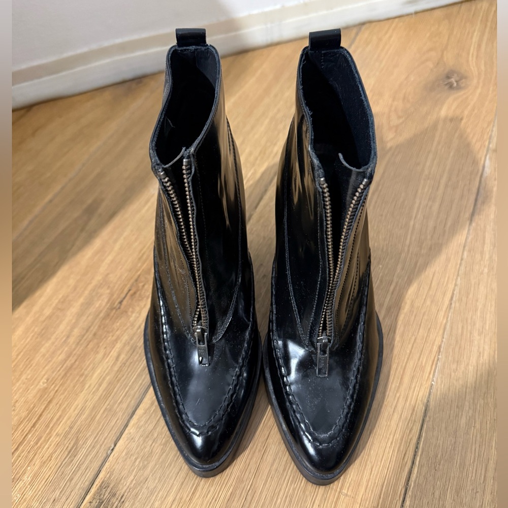 Whistles Glossy Black Heeled Boots